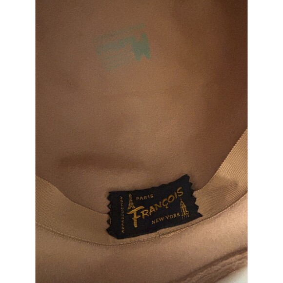 Vintage Martelle Fur Felt Cloche Hat 1950s Paris Francois NY Made in USA Camel - Picture 7 of 7